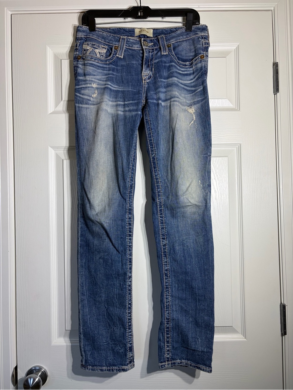 Big Star Maddie Straight Leg Jeans 27R Distressed